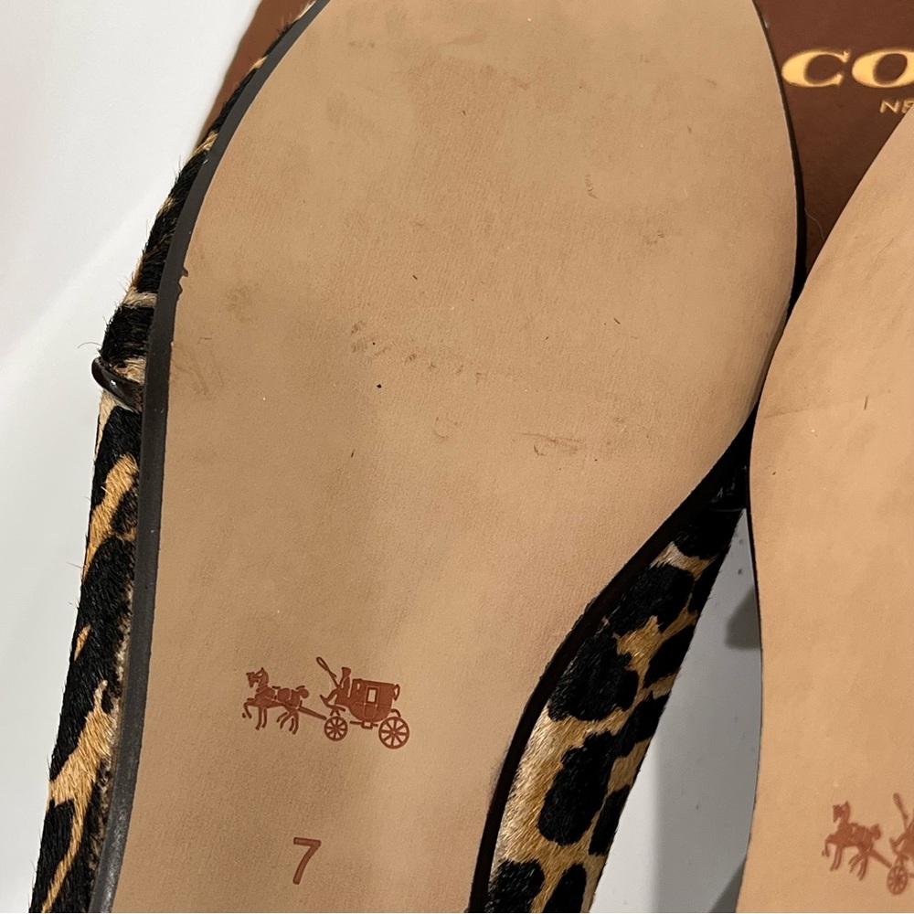 Coach NWT Q6161 Cambridge Haircalf Leopard Print Women's Flats Loafers 7 NWT - Picture 9 of 12